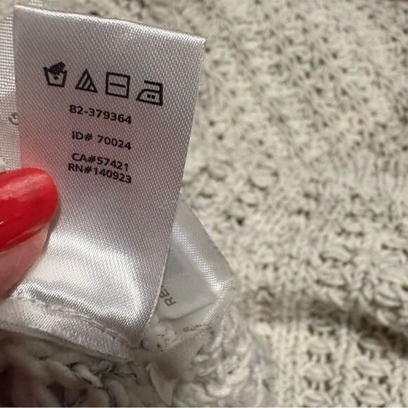 LOFT Cream Textured Knit Sweater Sz Petite Medium - Picture 8 of 12